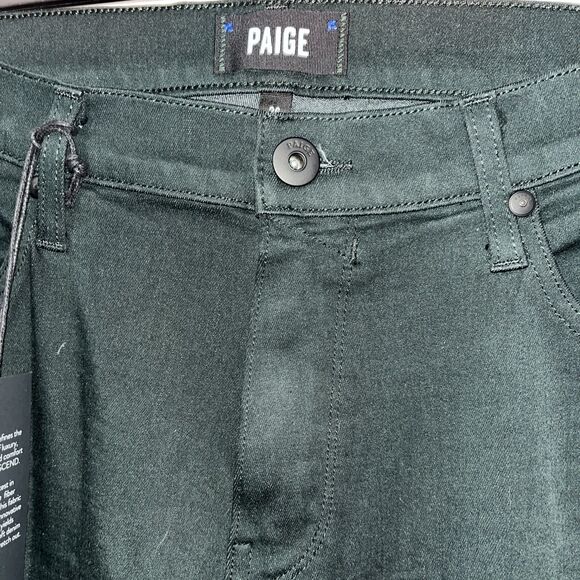 Paige Jeans Normandie Winter Pine Green Men's Jeans Size 36 NWT - Picture 2 of 7